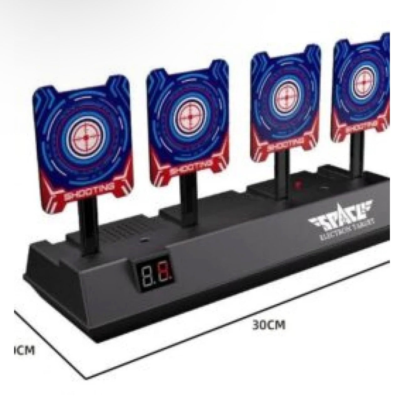 Gel blaster target with lights and scoreboard