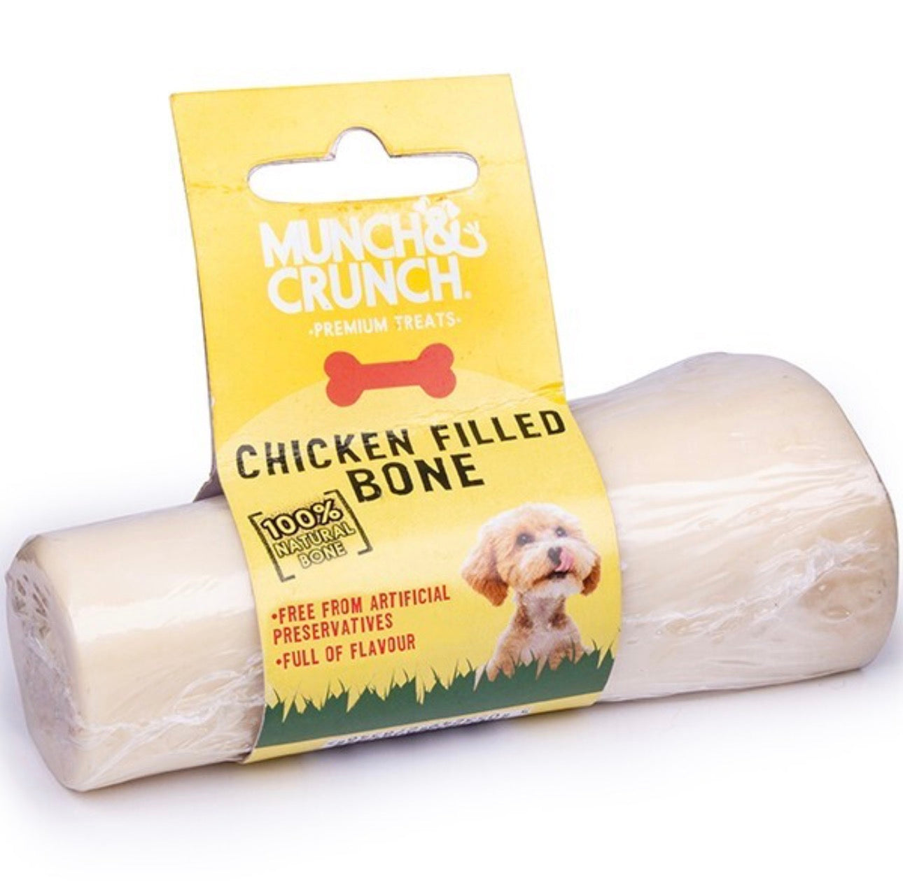 Chicken filled bone dog treat