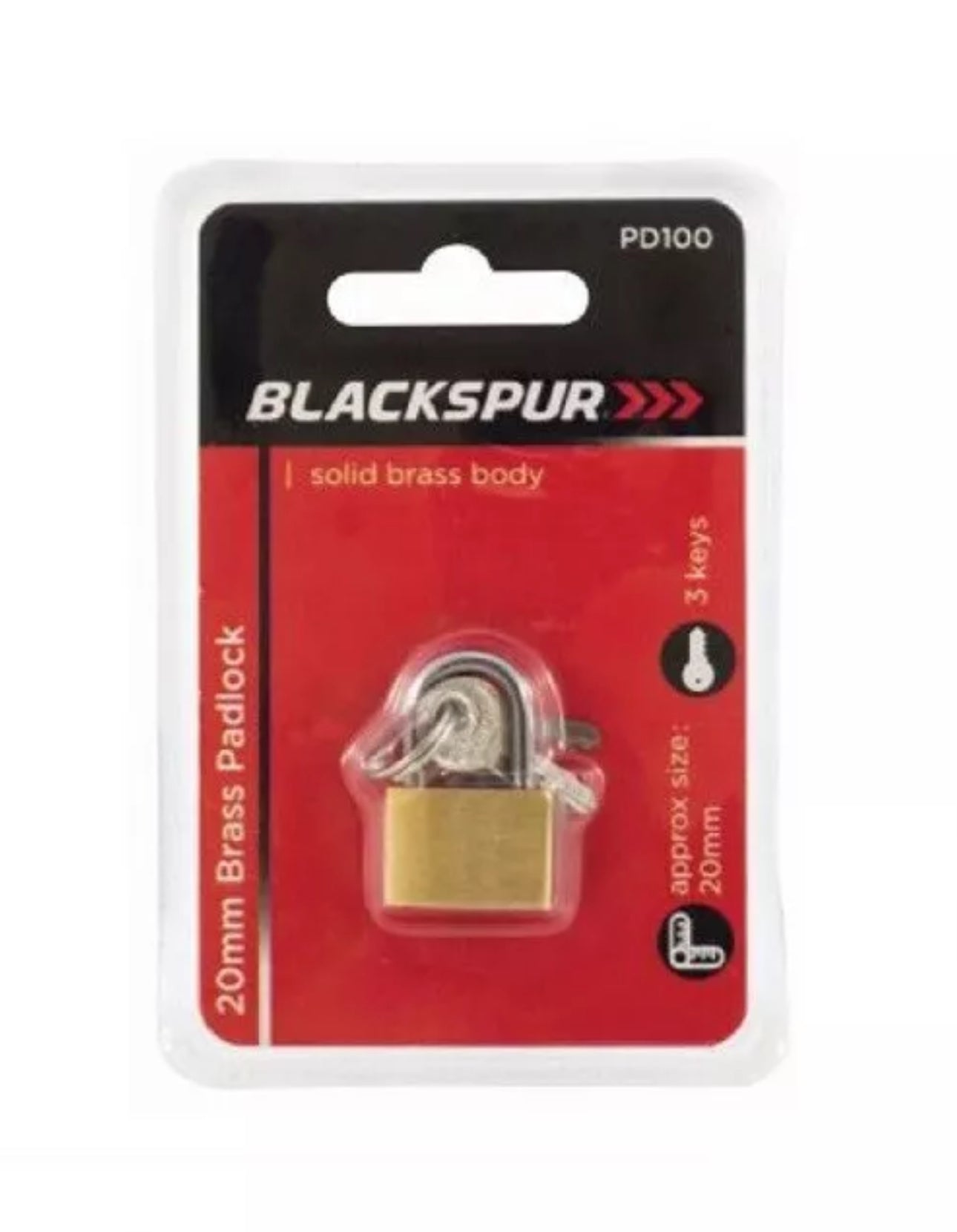 Blackspur brass padlock 20mm