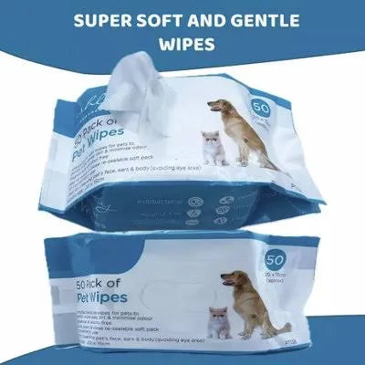 Pet hygiene wipes 50 pack
