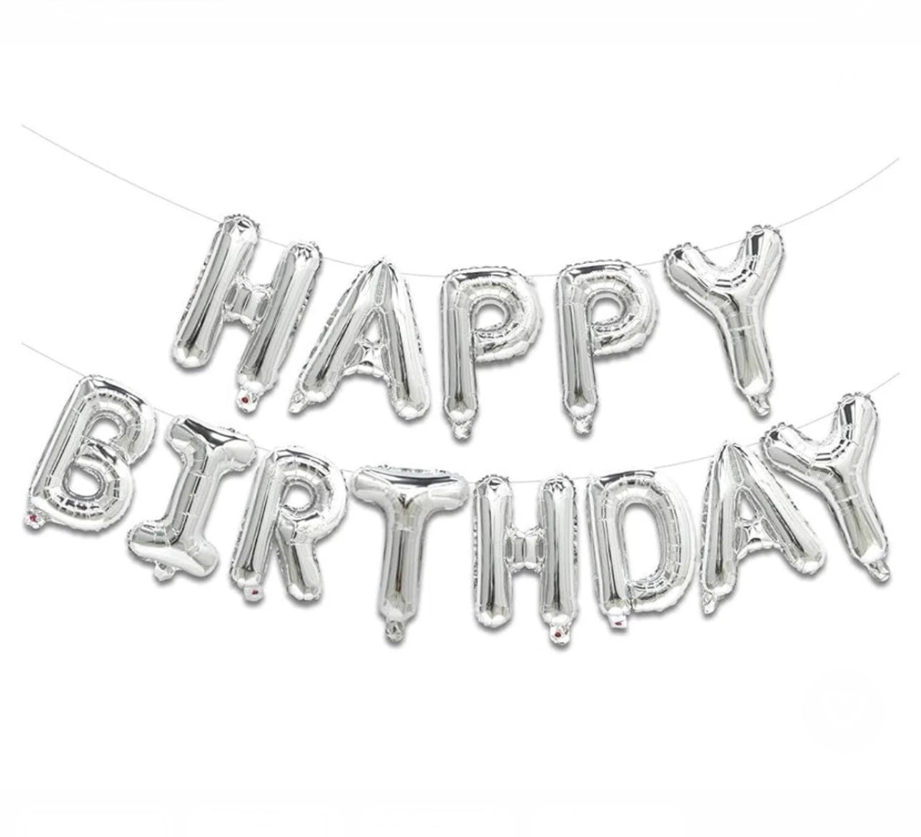 Birthday silver foil balloons