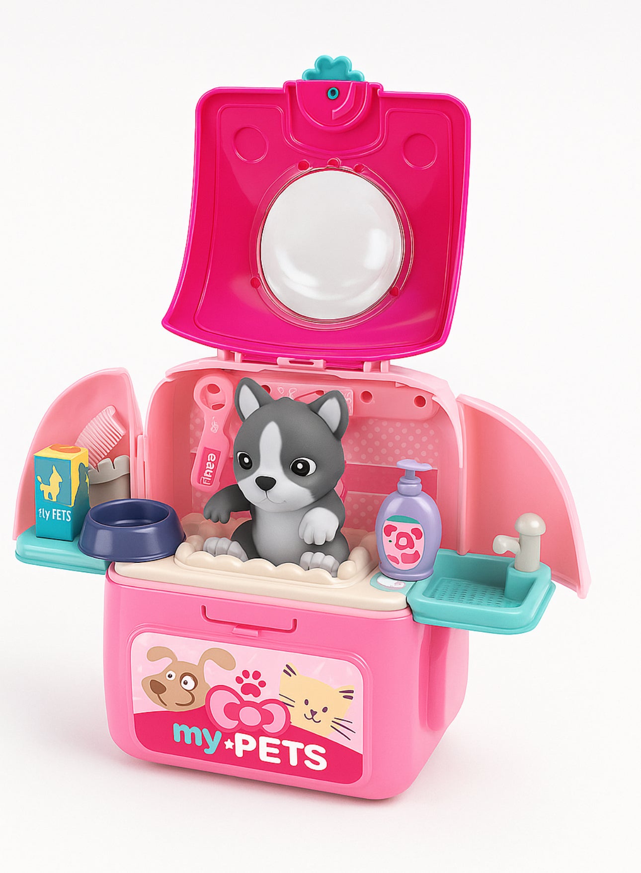 My pets pink backpack dog toys