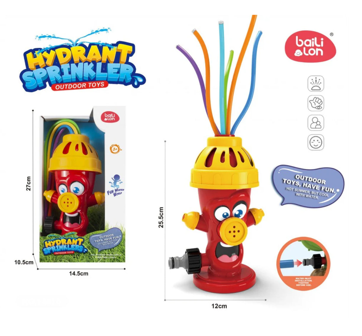 Hydrant water sprinkler toy for kids