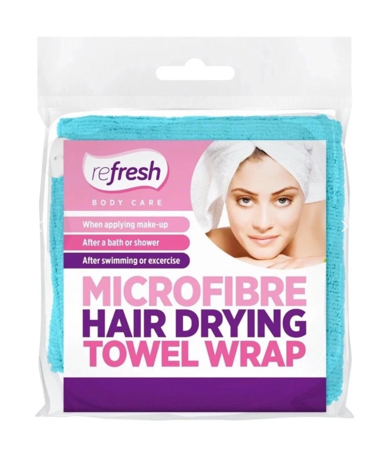Microfibre hair drying towel wrap