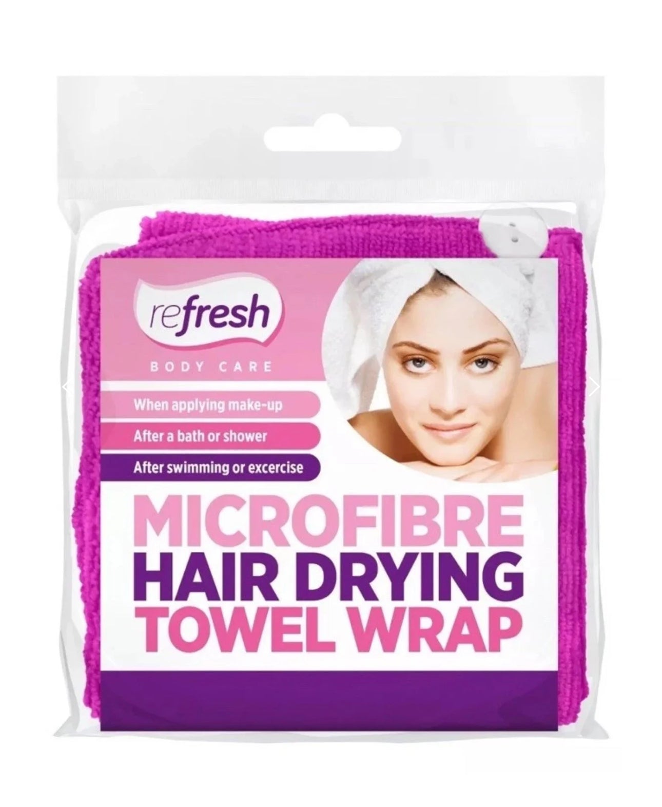 Microfibre hair drying towel wrap