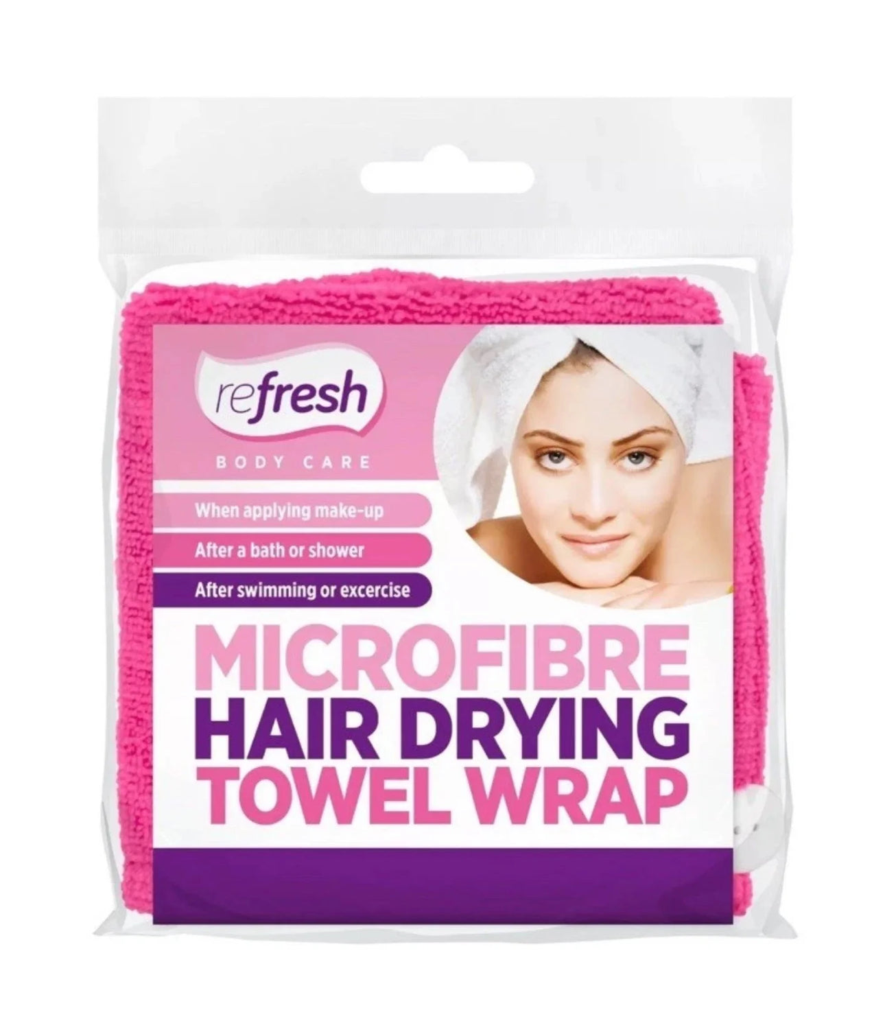 Microfibre hair drying towel wrap
