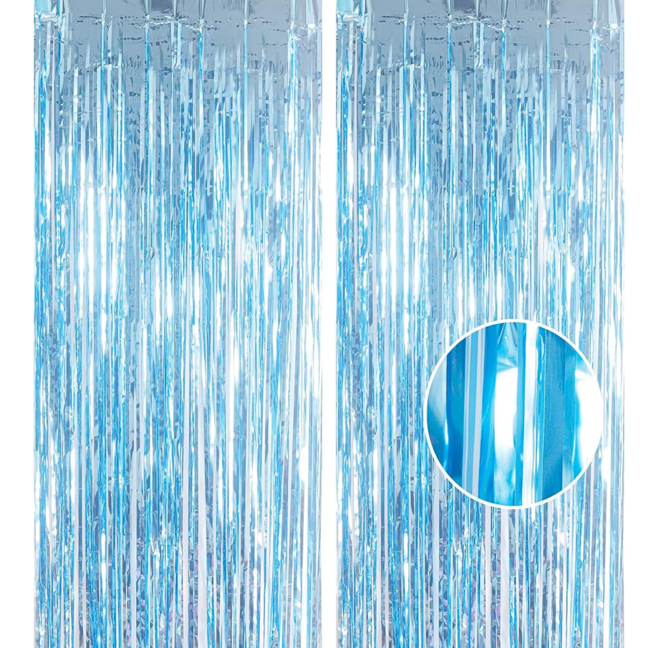 Foil door curtain baby blue