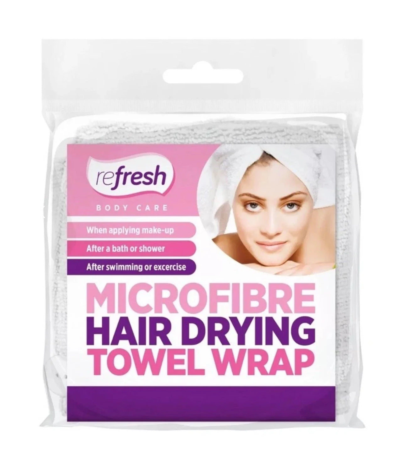 Microfibre hair drying towel wrap