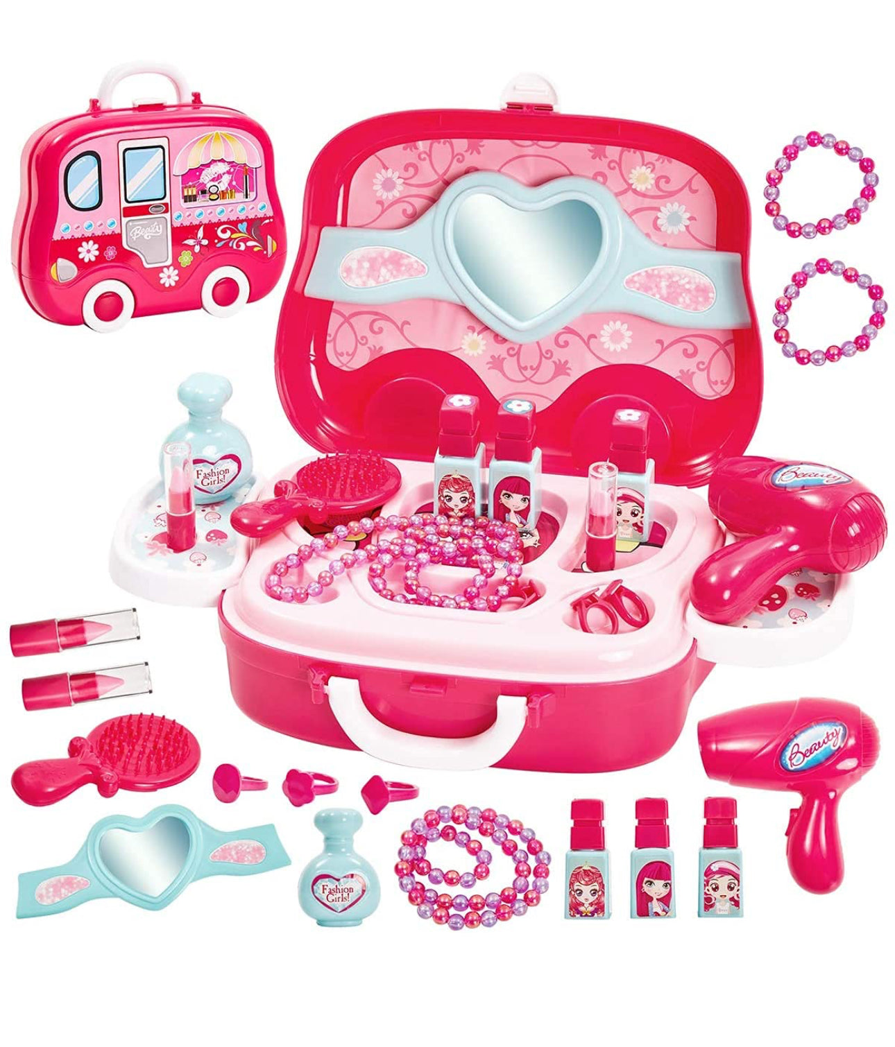 Kids pretend play fashion case set toys
