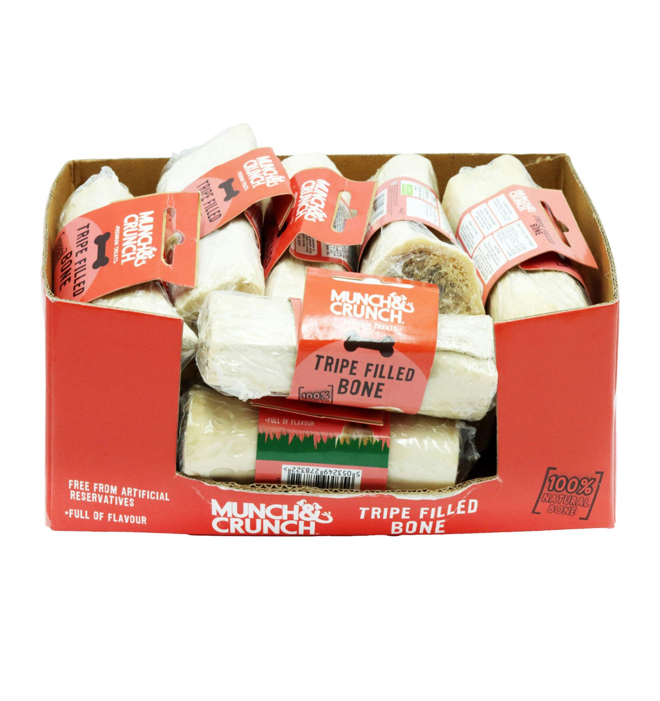 Tripe filled dog bones